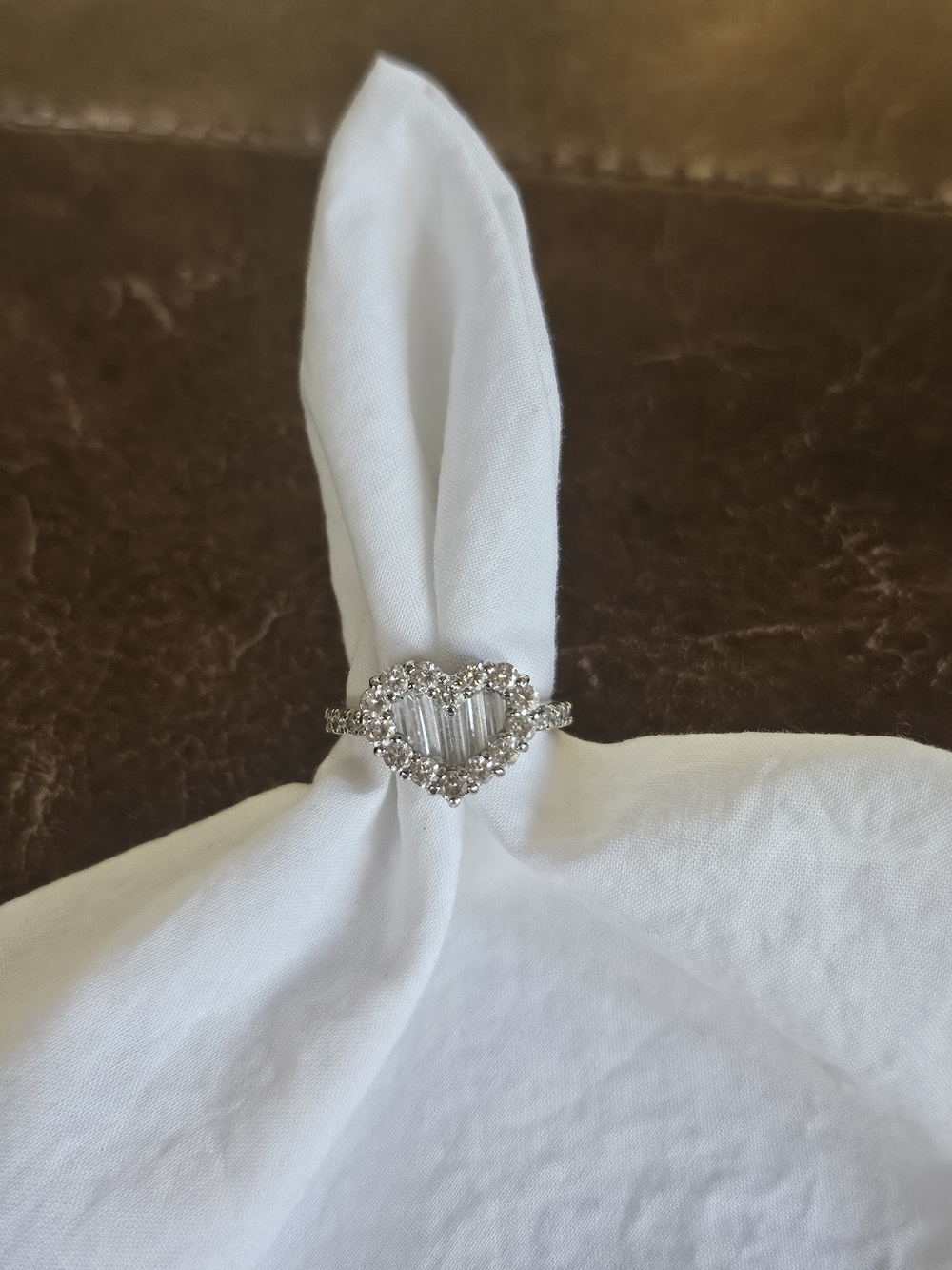 Heart Halo Faux Diamond Ring. Eye Catcher!! - Picture 2 of 8